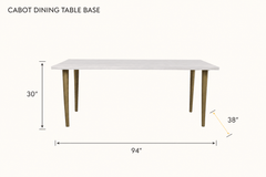 Cabot Dining Table Base dimensions - What&