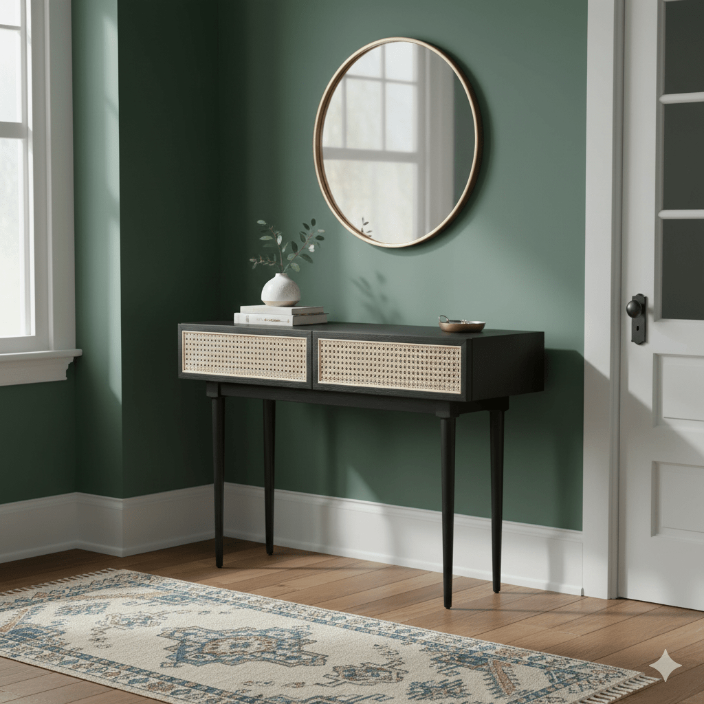 Cane Console Table - Whats New Furniture - Portland, Oregon