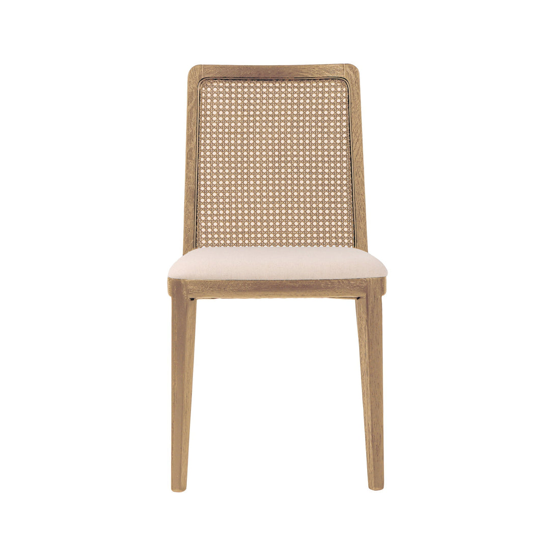 Cane Dining Chair - Oyster Linen/Natural Frame (TH) - Whats New Furniture Portland OR