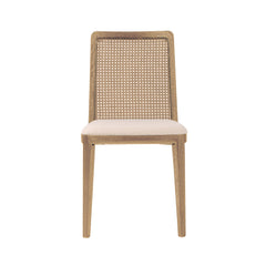 Cane Dining Chair - Oyster Linen/Natural Frame (TH) - Whats New Furniture Portland OR