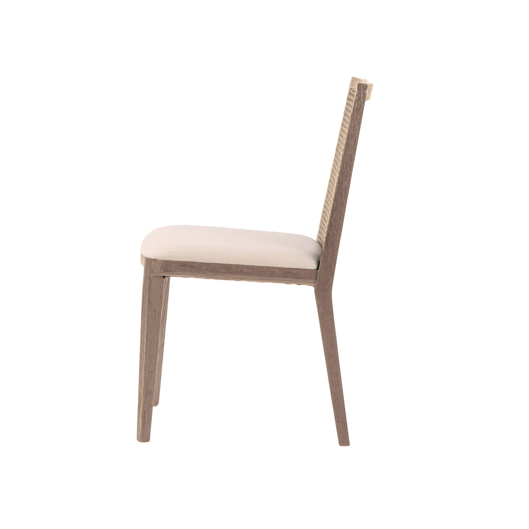 Cane Dining Chair - Oyster Linen/Natural Frame (TH) - Whats New Furniture Portland OR