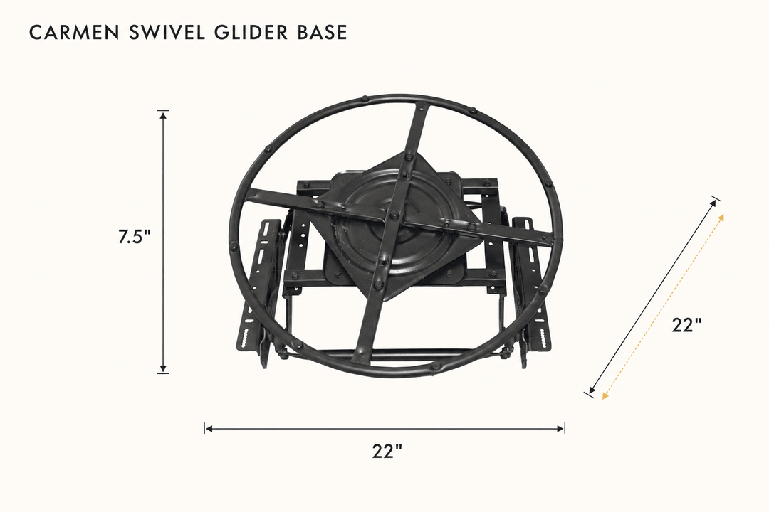 Carmen Swivel Glider Base dimensions - What&