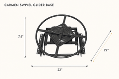 Carmen Swivel Glider Base dimensions - What&