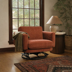 Carmen Swivel Glider Base styled in Portland Laurelhurst Tudor cottage living room - Whats New Furniture