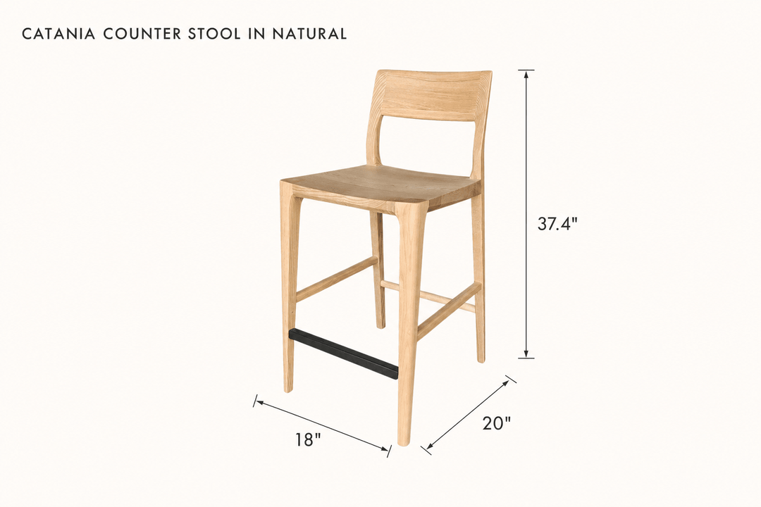 Catania Counter Stool in Natural dimensions - What&