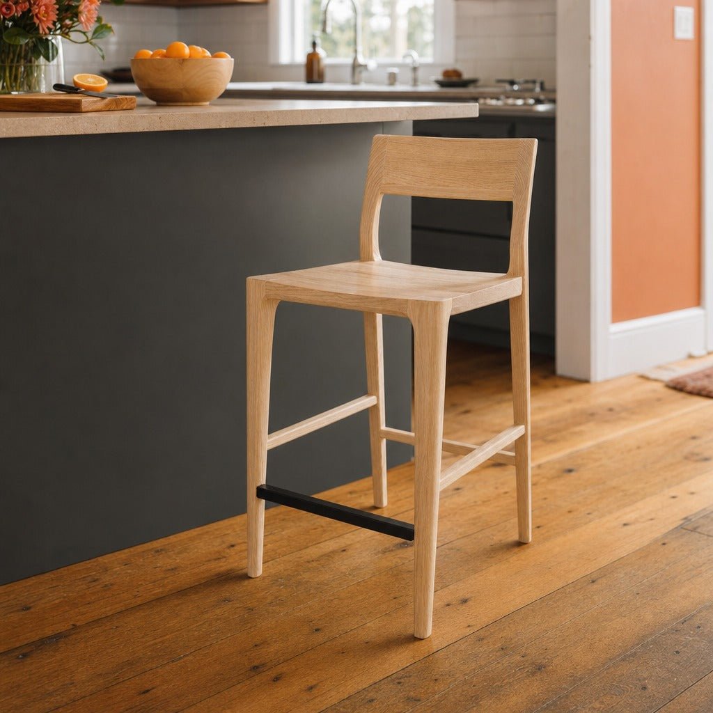Catania Counter Stool in Natural styled in Portland Montavillcottage kitchen - Whats New Furniture