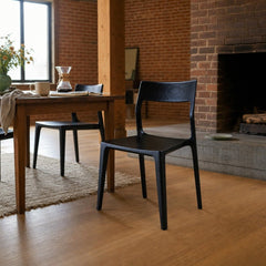 Catania Dining Chair in Black styled in Portland converted warehouse flat with warm exposed brick and fir timber beams (no steel, no concrete) dining room - Whats New Furniture