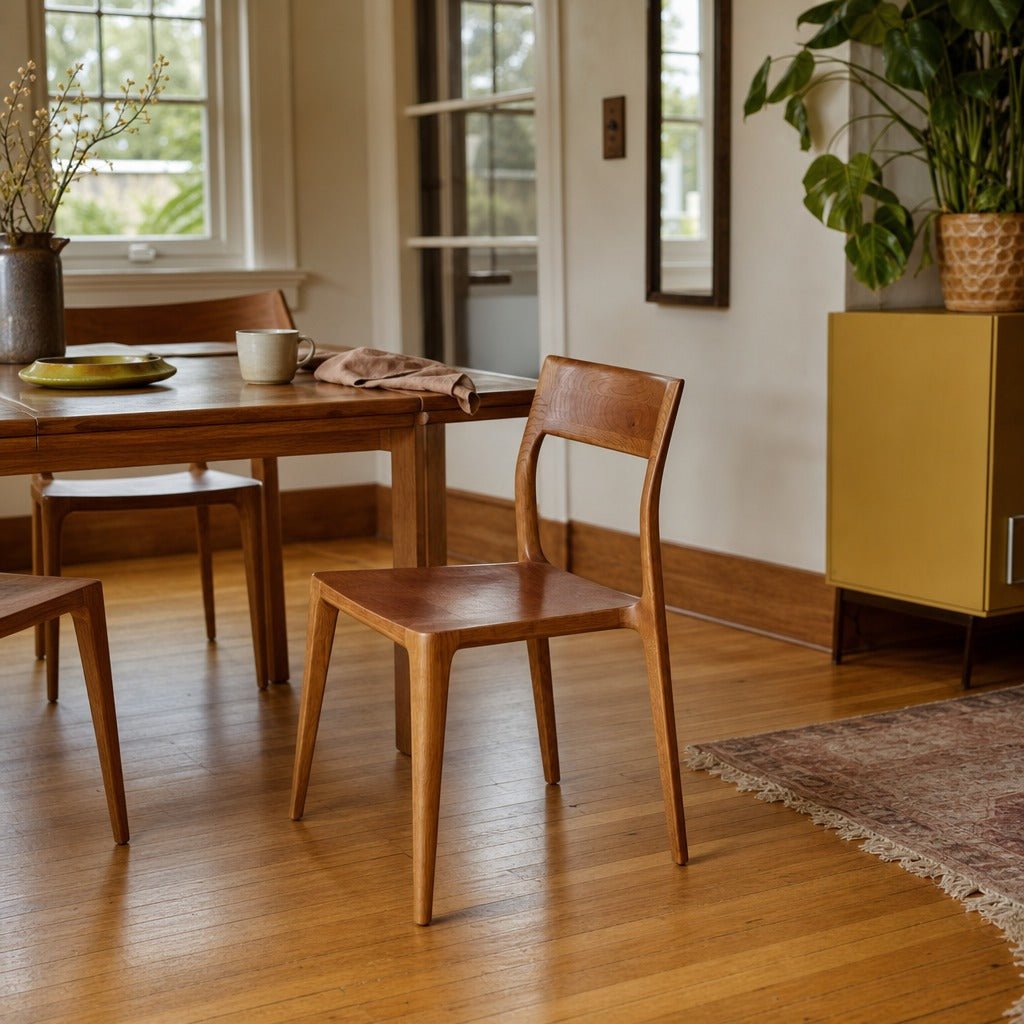 Catania Dining Chair in Warm Brown styled in Portland St. Johns bungalow dining room - Whats New Furniture