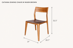 Catania Dining Chair in Warm Brown dimensions - What&