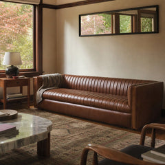 Channel Sofa in Camel Brown styled in Portland Ladd&