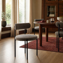 Cleo Dining Chair in Brown Boucle styled in Portland Ladd&