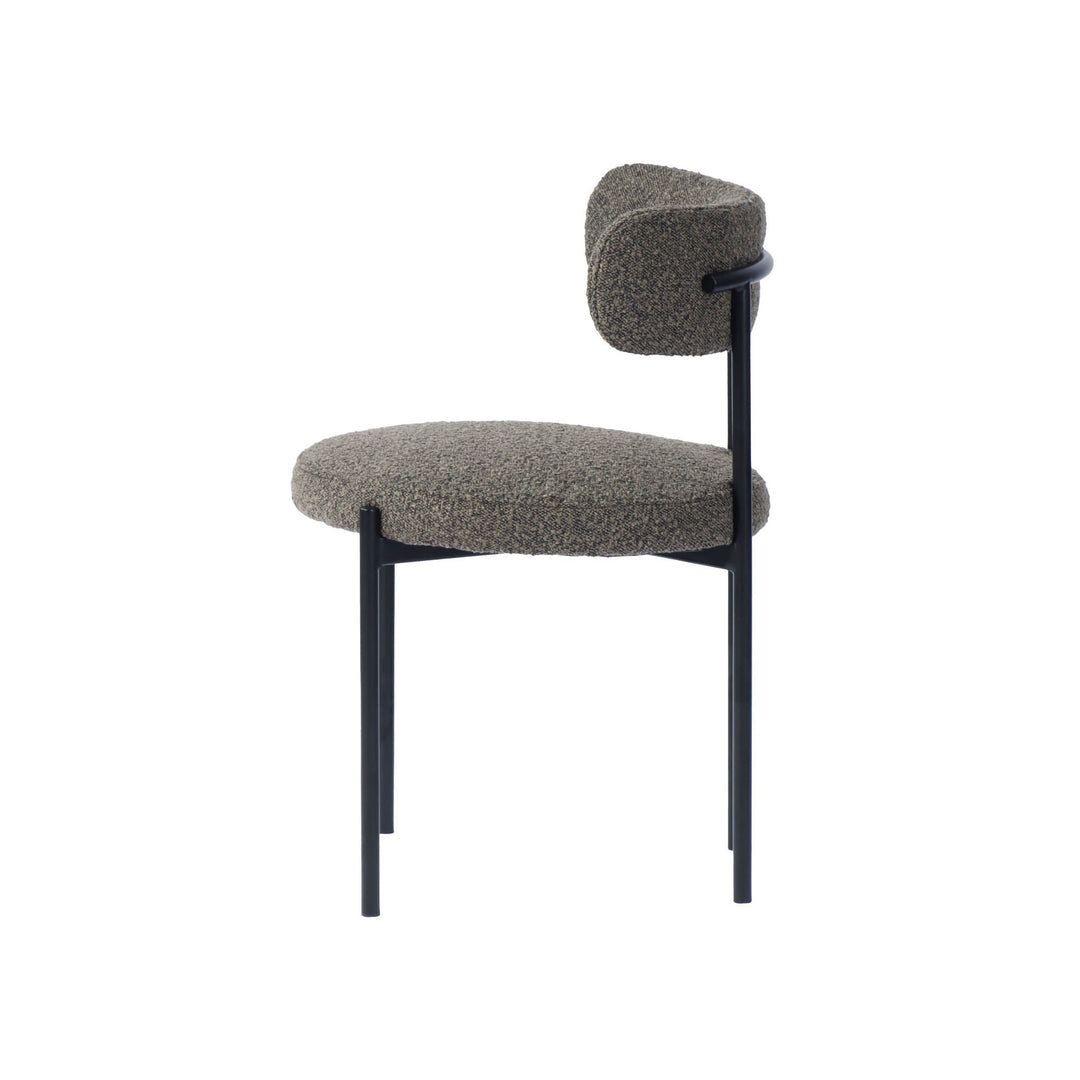 Cleo Dining Chair in Brown Boucle - dining chair by LH Imports - Whats New Furniture Portland OR