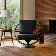 Coco Swivel Base styled in Portland Mt. Tabor mid-century daylight ranch living room - Whats New Furniture