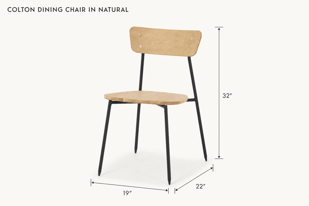 Colton Dining Chair in Natural dimensions - What&