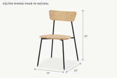 Colton Dining Chair in Natural dimensions - What&