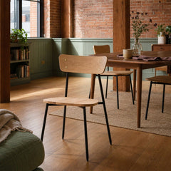 Colton Dining Chair in Natural styled in Portland converted warehouse flat with warm exposed brick and fir timber beams (no steel, no concrete) dining room - Whats New Furniture