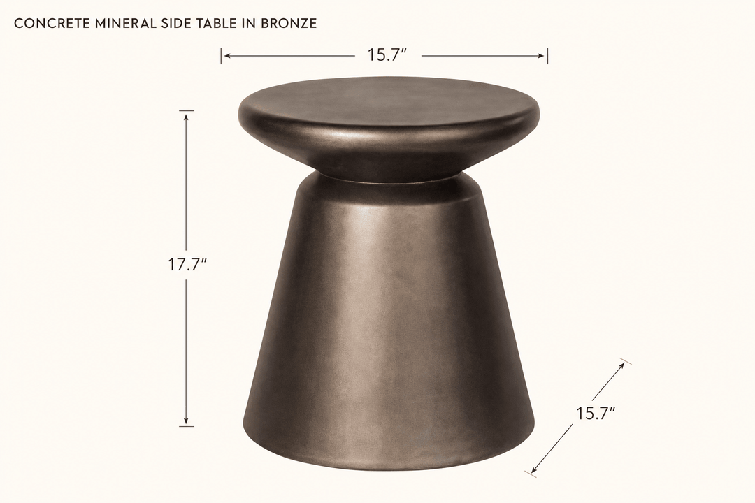 Concrete Mineral Side Table in Bronze dimensions - What&