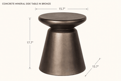 Concrete Mineral Side Table in Bronze dimensions - What&