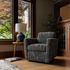 Cooper Swivel Club Chair in Chanel Black styled in Portland Ladd&