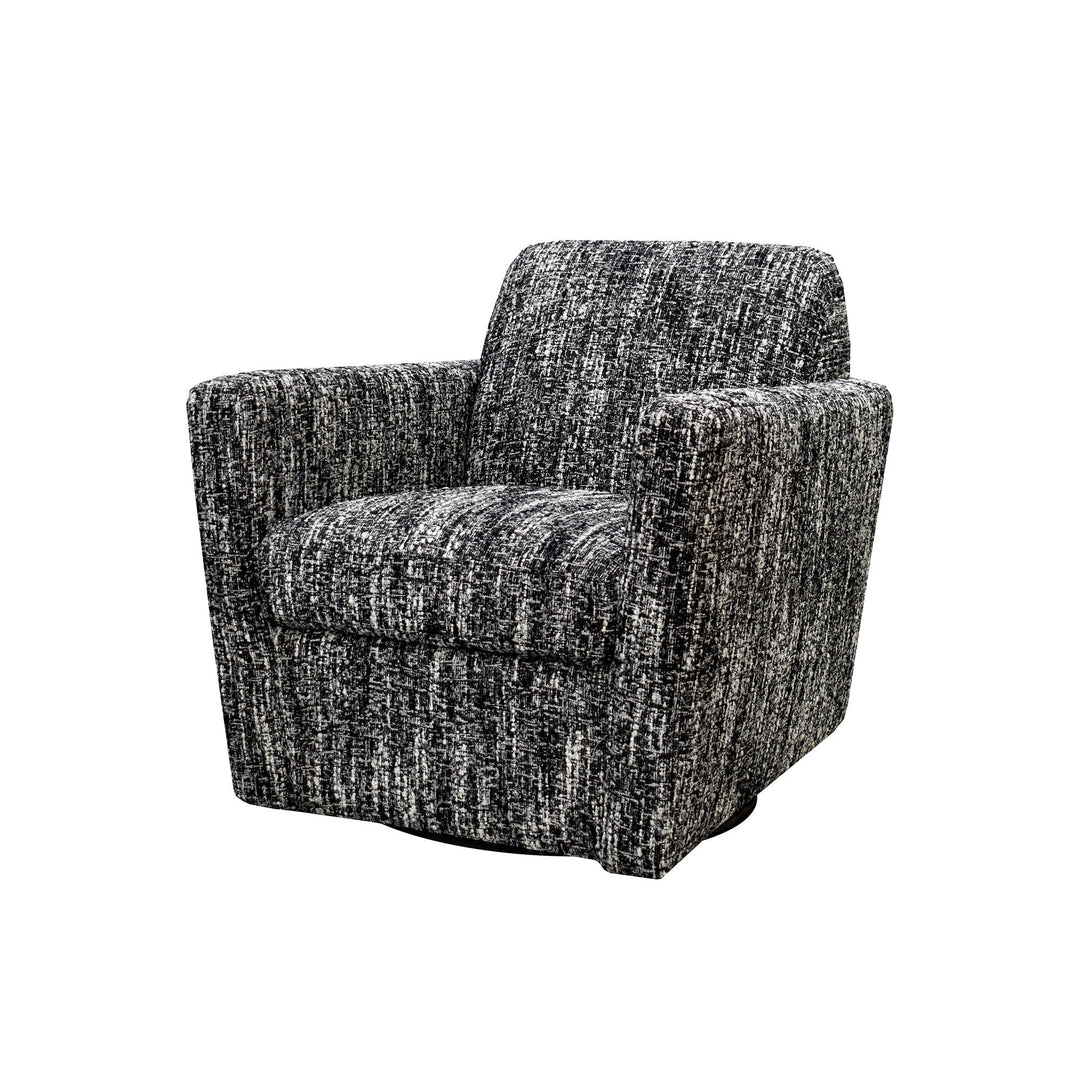 Cooper Swivel Club Chair - Chanel Black - Whats New Furniture Portland OR
