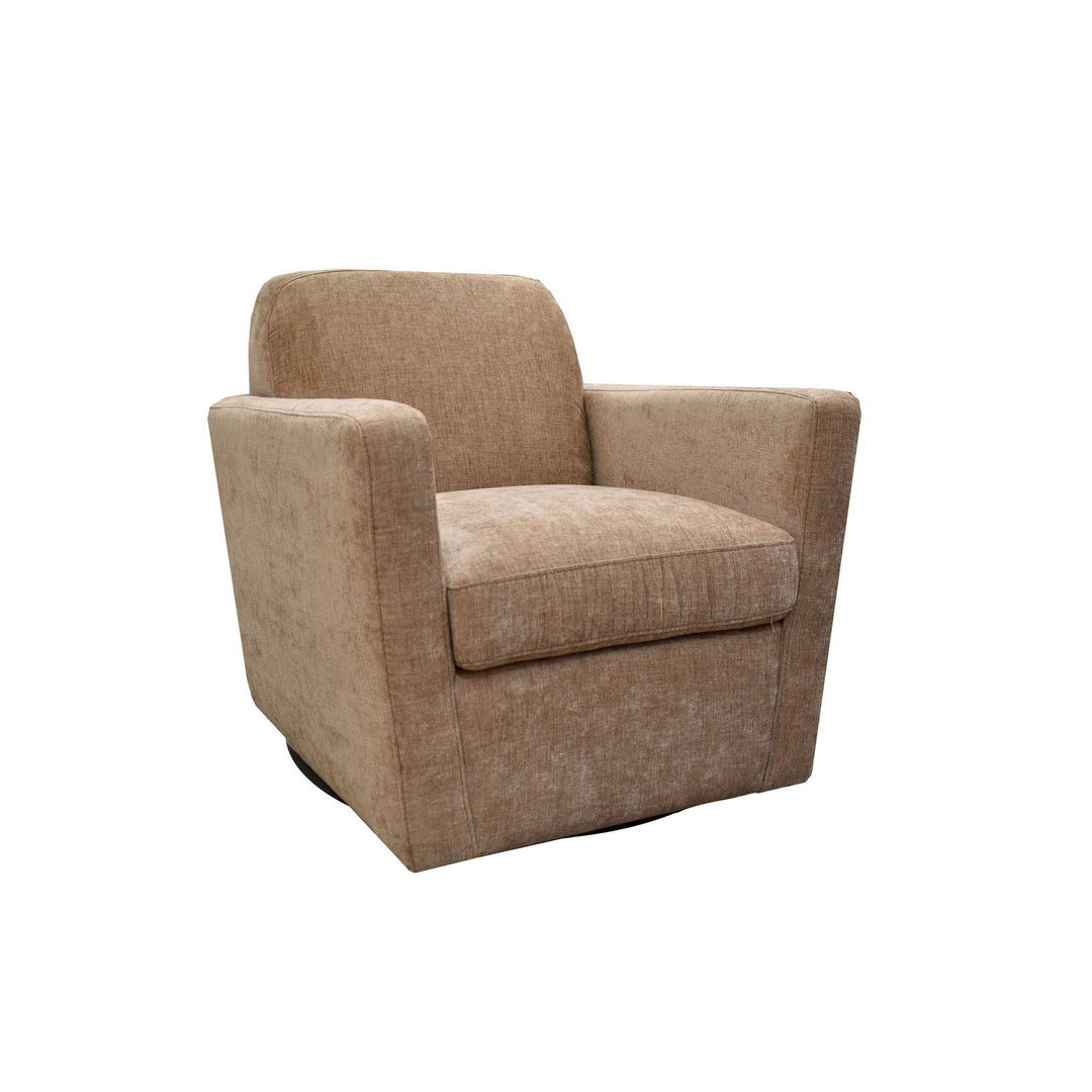 Cooper Swivel Club Chair in Latte Chenille - Whats New Furniture Portland