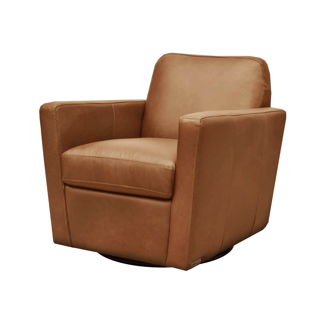 Cooper Swivel Club Chair in Cognac - Whats New Furniture Portland