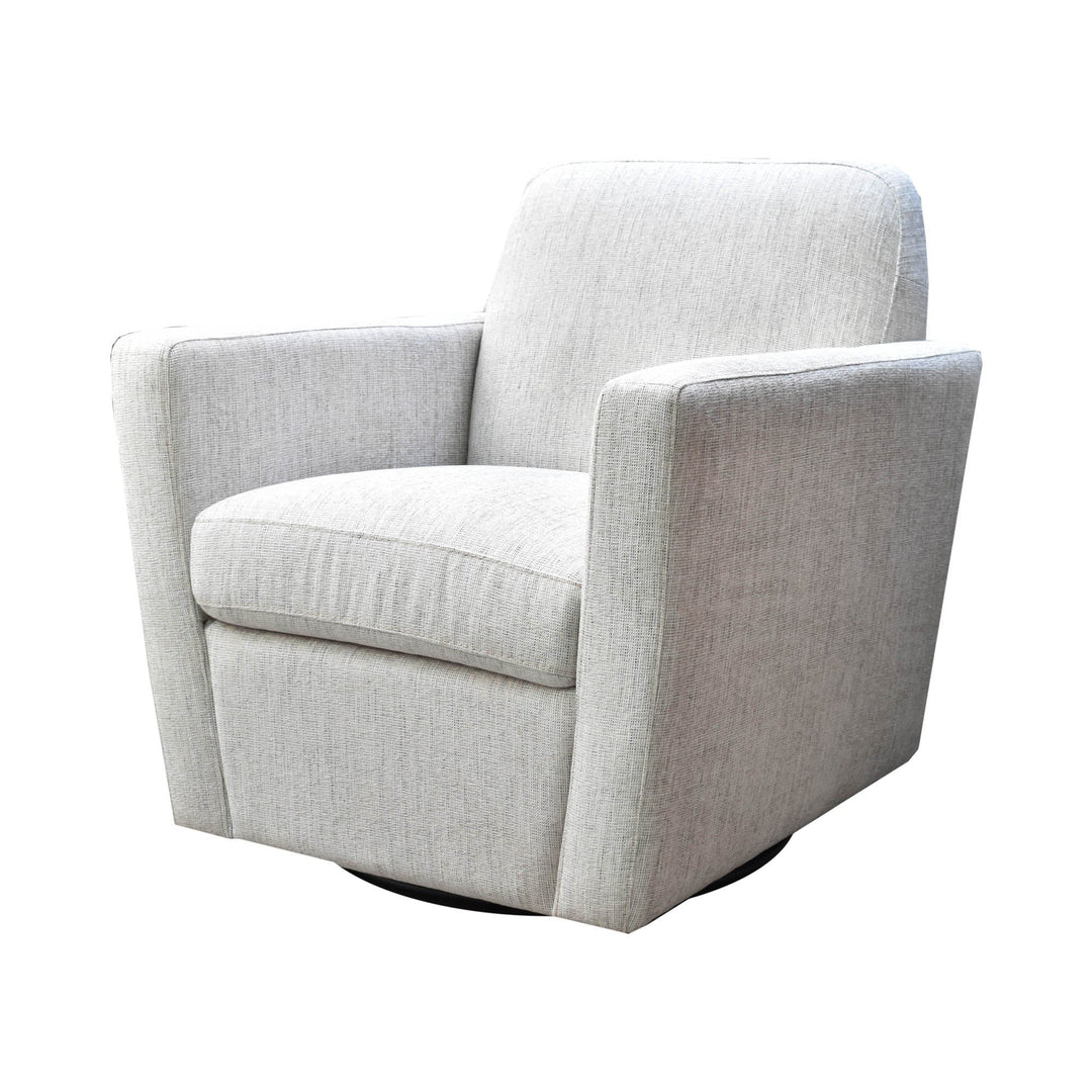 Cooper Swivel Club Chair in Woven Linen - Whats New Furniture Portland