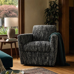 Cooper Swivel Club Chair in Chanel Black styled in Portland Ladd&