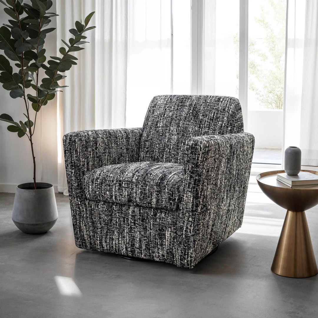 Cooper Swivel Club Chair - Chanel Black - Whats New Furniture Portland OR