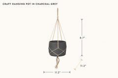 Craft Hanging Pot in Charcoal Grey dimensions - What&