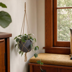 Craft Hanging Pot Small in Charcoal Grey styled in Portland Hawthorne Craftsmbungalow living room - Whats New Furniture