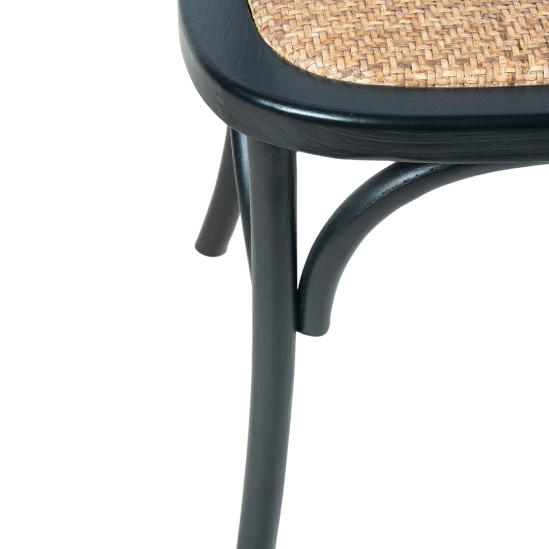 Cross Back Chair with Rattan Seat in Black - dining chair by LH Imports - Whats New Furniture Portland OR