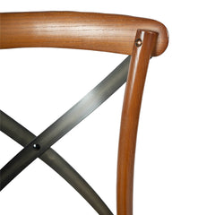 Cross Back Dining Chair in Brown - dining chair by LH Imports - Whats New Furniture Portland OR