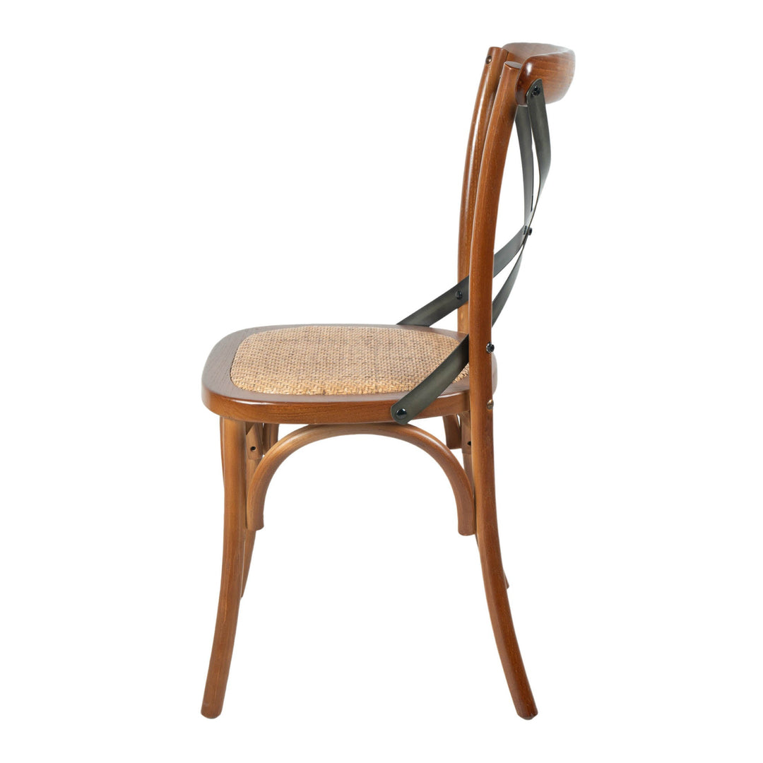 Cross Back Dining Chair in Brown - dining chair by LH Imports - Whats New Furniture Portland OR
