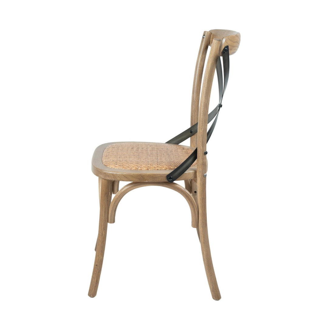 Cross Back Dining Chair in Natural Rustic - dining chair by LH Imports - Whats New Furniture Portland OR
