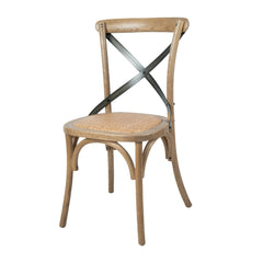 Cross Back Dining Chair in Natural Rustic - dining chair by LH Imports - Whats New Furniture Portland OR