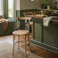 Crossback Counter Stool in Sundried styled in Portland NW 23rd Victoriwith bay window kitchen - Whats New Furniture