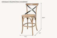 Crossback Counter Stool in Sundried dimensions - What&