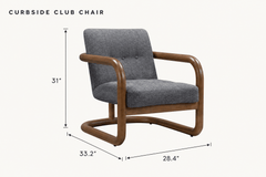 Curbside Club Chair in Charcoal dimensions - What&