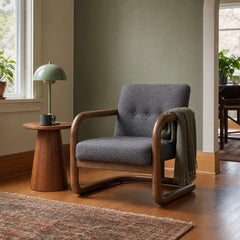 Curbside Club Chair in Charcoal styled in Portland Sellwood cottage living room - Whats New Furniture