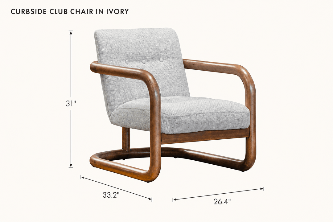 Curbside Club Chair in Ivory dimensions - What&