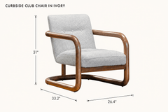 Curbside Club Chair in Ivory dimensions - What&