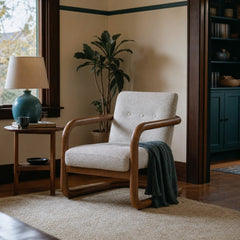 Curbside Club Chair in Ivory styled in Portland Ladd&