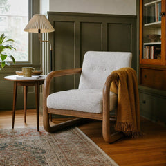 Curbside Club Chair in Ivory styled in Portland Irvington foursquare with original built-ins living room - Whats New Furniture