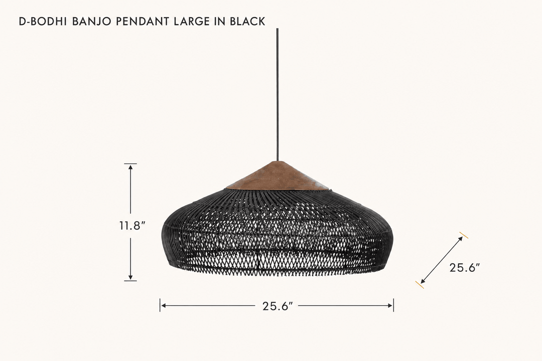 D-Bodhi Banjo Pendant Large in Black dimensions - What&
