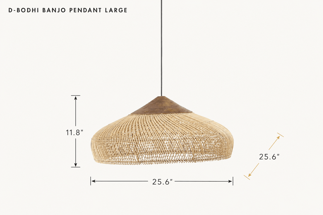 D-Bodhi Banjo Pendant Large in Natural dimensions - What&
