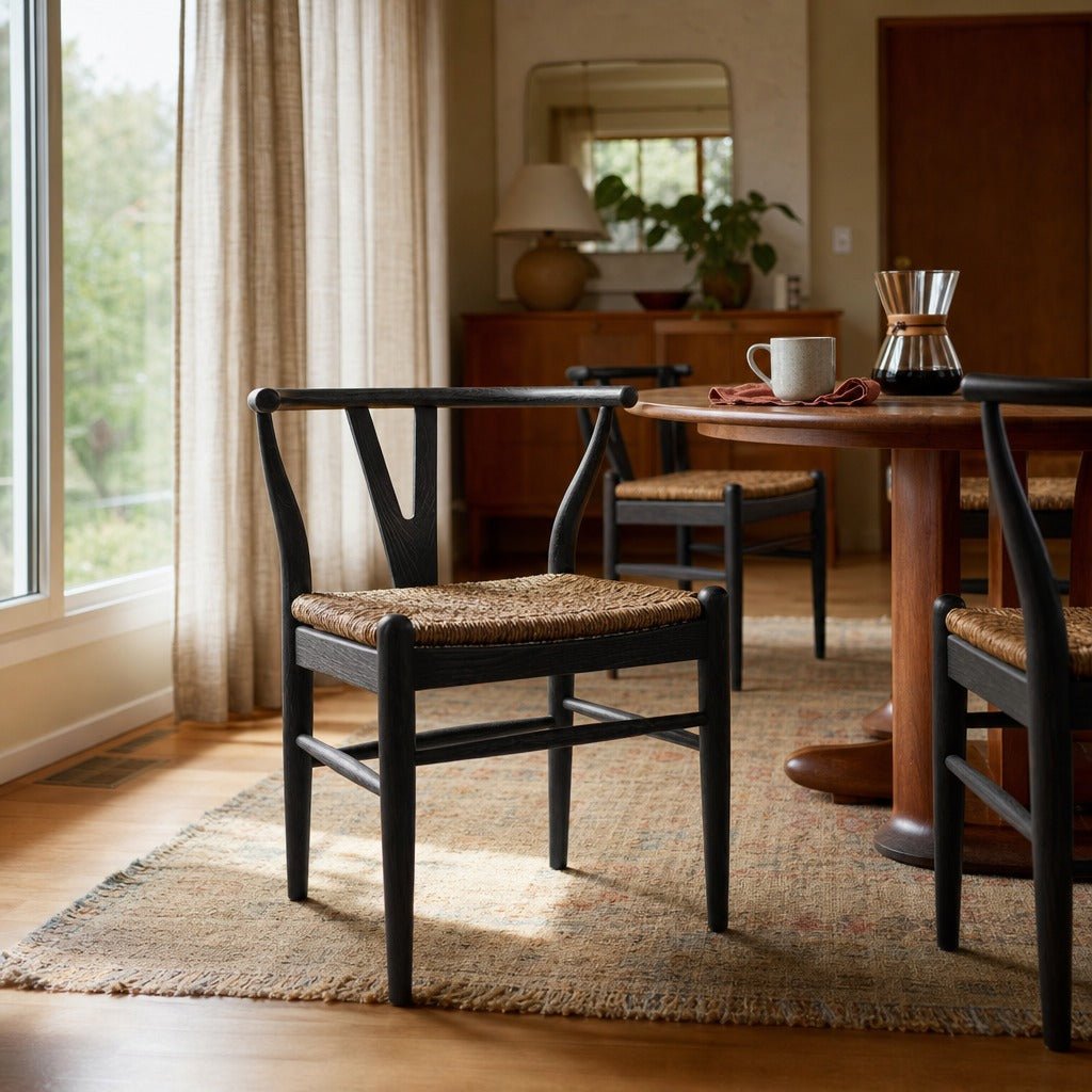 D-Bodhi Caterpillar Twin Chair in Charcoal styled in Portland 1960s Garden Home ranch dining room - Whats New Furniture