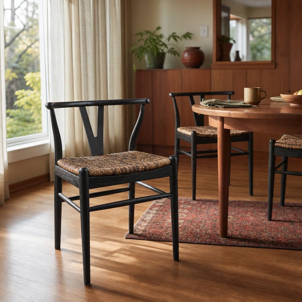 D-Bodhi Caterpillar Twin Chair in Charcoal styled in Portland 1960s Garden Home ranch dining room - Whats New Furniture