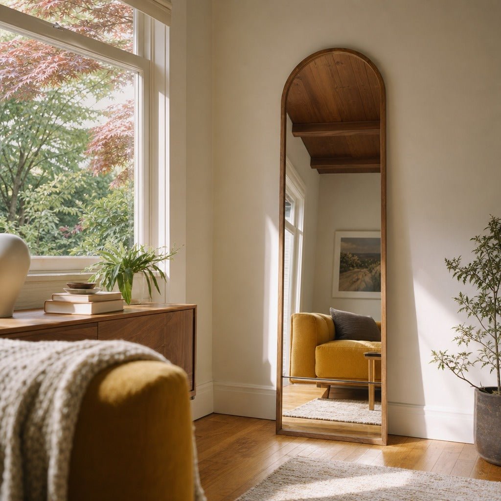 D-Bodhi Coco Mirror styled in Portland St. Johns bungalow living room - Whats New Furniture