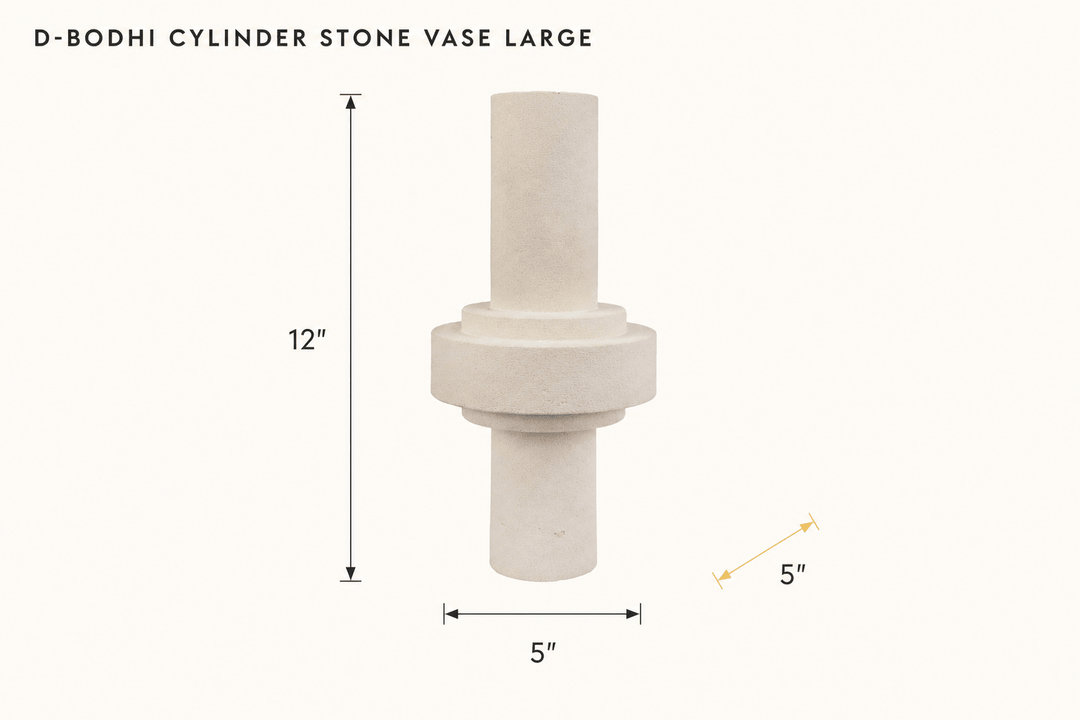 D-Bodhi Cylinder Stone Vase Large dimensions - What&